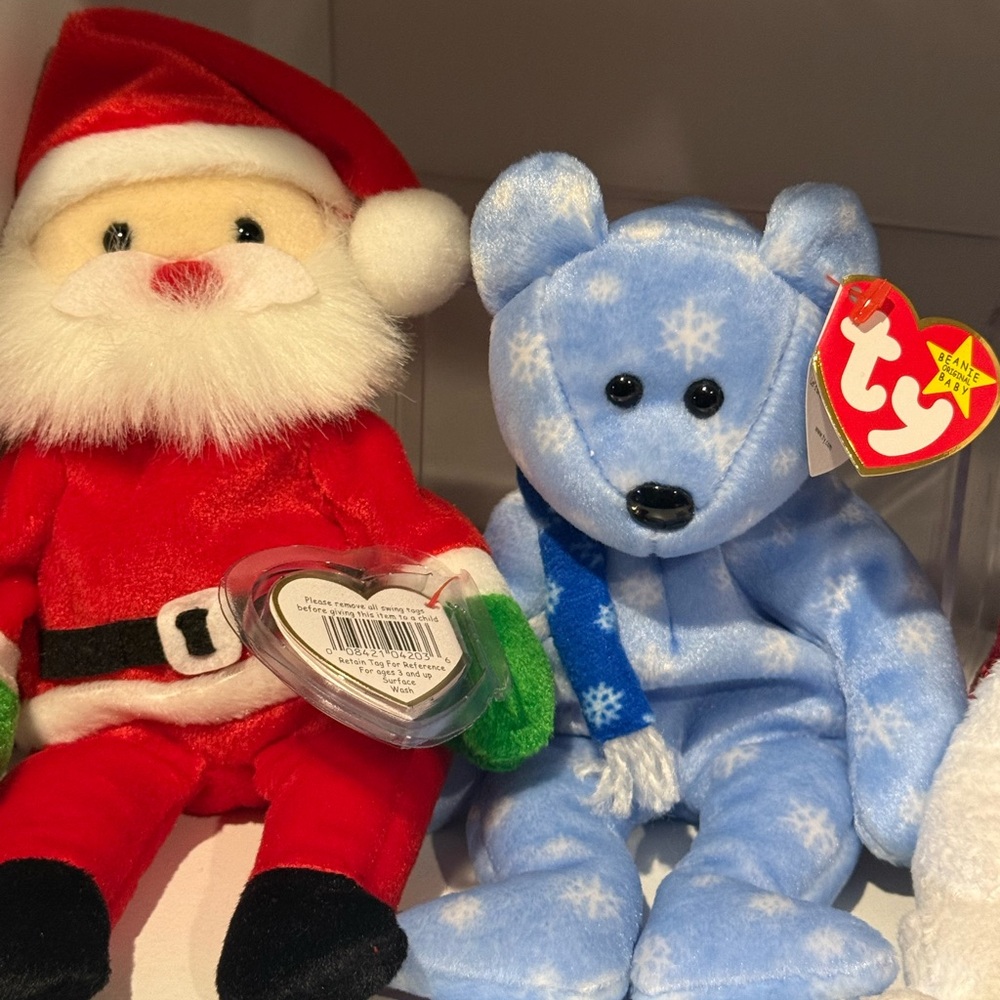 Ty Holiday Beanie Babies Set - Santa plus 1997-2001 Holiday Teddy’s - Picture 2 of 4